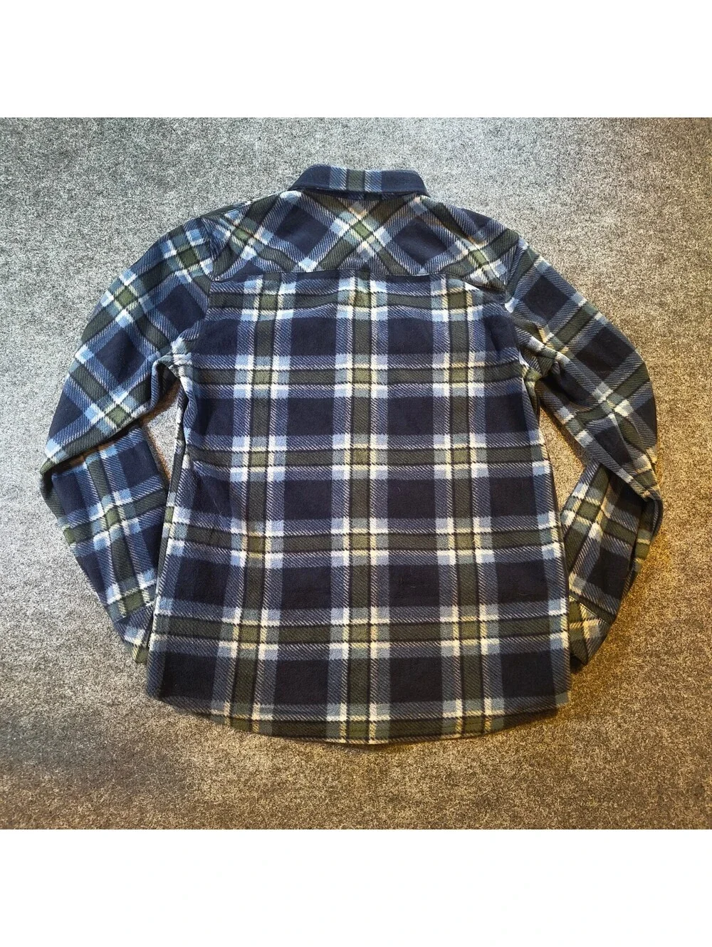 O’Neill Men’s Small Plaid Flannel Shirt Blue Gray Green Standard Fit